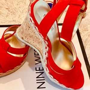 Nine West Fender Espadrille Wedge Sz 8.5